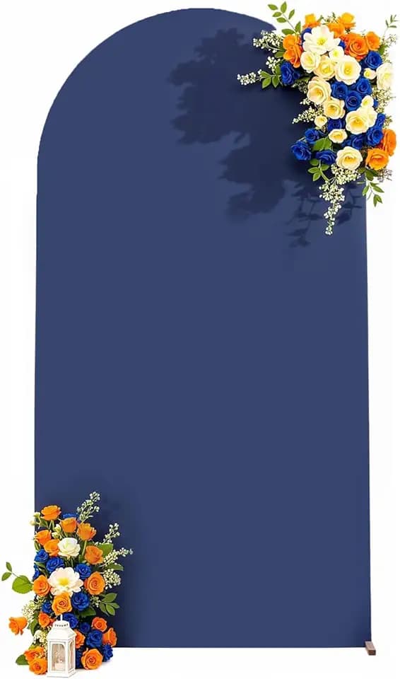 7.2 FT Arch Backdrop Cover Stretchy Navy Blue Arch Covers Elastic Spandex Fabric for Chiara Backdrop Stand, Wedding Decor for Birthday Baby Shower Banquet Party Supplies