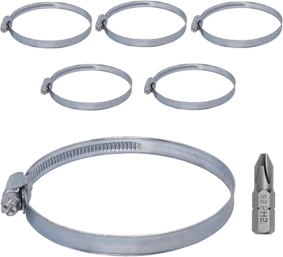 SKIR'CO (6 Stück) Verstellbare Schlauchschellen 130-150 mm, verzinkter Stahl Schlauchschellen DIN 3017, Rohrschellen, Schlauchschellen mit verstellbarem Durchmesser