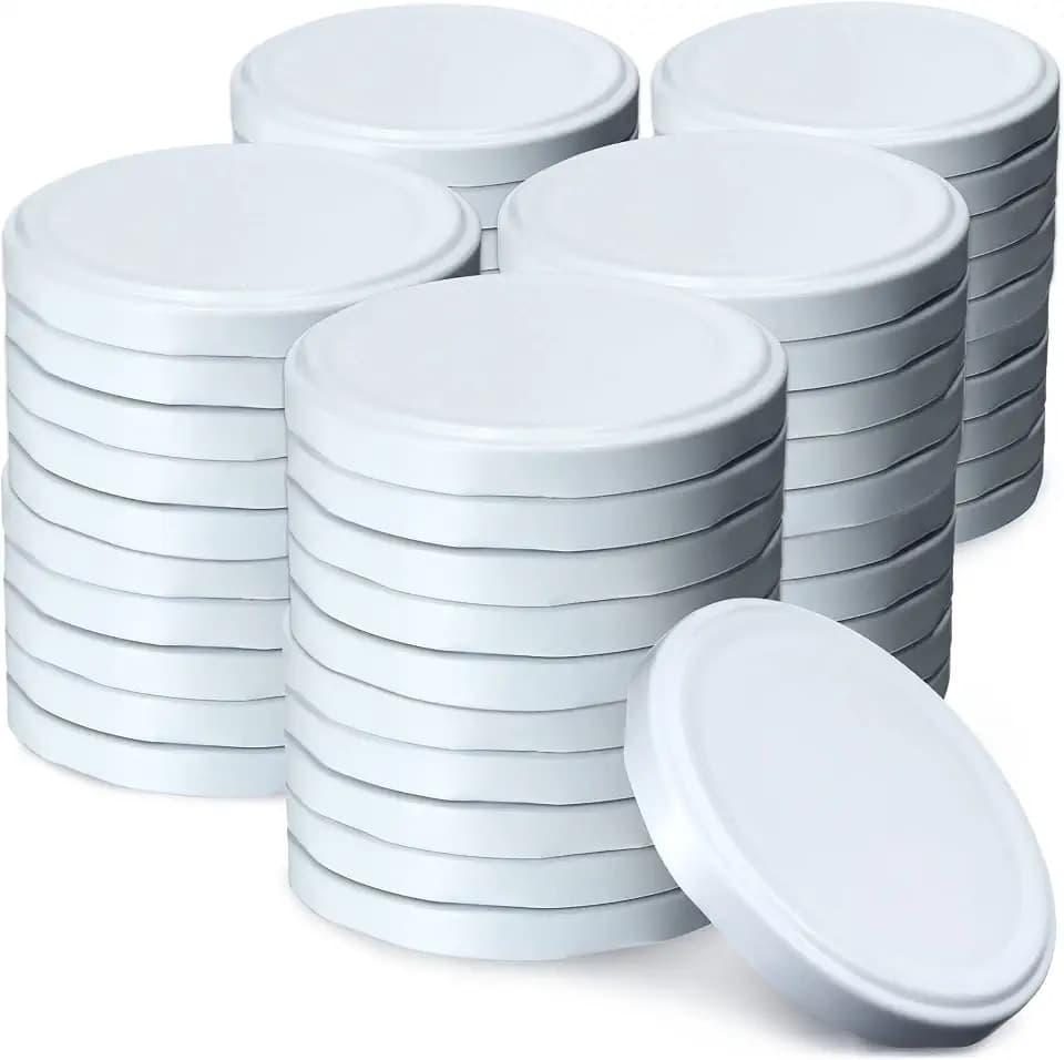 KADAX 50er Set Schraubdeckel TO82 ⌀ 82mm Weiß – Twist-Off Ersatzdeckel für 235-900ml Einmach- & Marmeladengläser | Luftdicht & Spülmaschinenfest