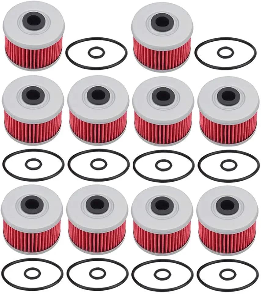 Set of 10, HF113 Oil Filter Compatible with Honda 15412-HM5-A10 Foreman 400EX 500 Rancher Pioneer Rubicon TRX420 ATC250ES ATC350X TRX250 TRX300 TRX350 TRX400 TRX420 TRX450 TRX500