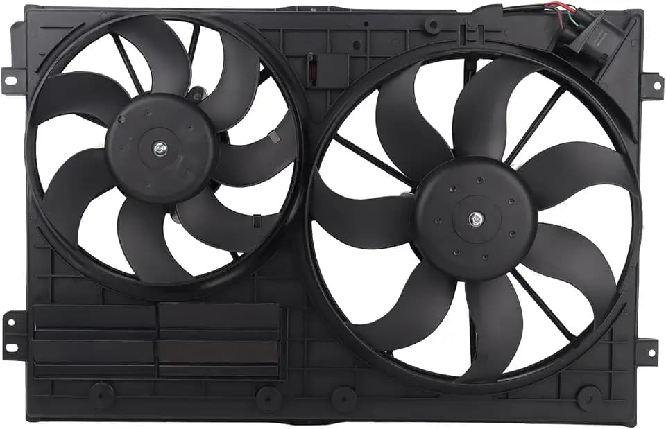 Engine Radiator Cooling Fan Fit for VW Jetta City, Passat, Golf, Golf R, Tiguan, Beetle, CC, Eos, GTI, R32, Audi A3, A3 Quattro, TT, TT Quattro, Replace 1K0959455DT 620805