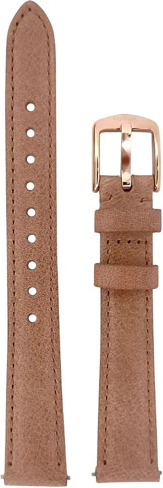 Fossil Uhrenarmbänder für Damen 14mm, Beige Leder, original ersatzband für ES3487