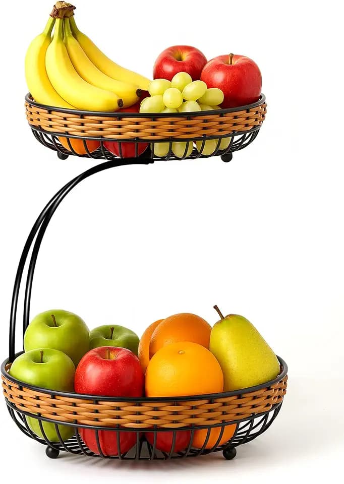 2-Stöckiger Obstkorb Mit Abnehmbarer Obstschale