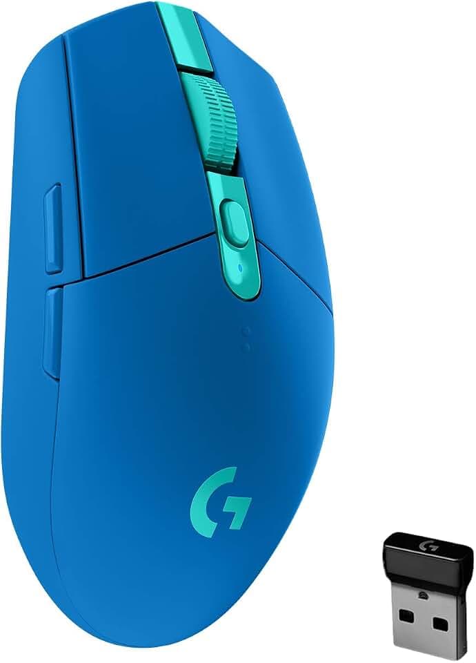 Logitech G G305 LIGHTSPEED kabellose Gaming-Maus mit Hero 12K DPI Sensor | Wireless Verbindung, 6 programmierbare Tasten, 250 Stunden Akkulaufzeit, Leichtgewicht, PC/Mac - Blau