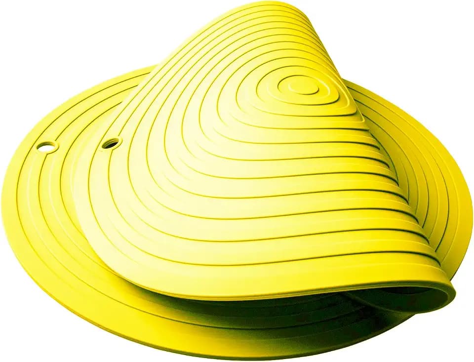Trivets for Hot Dishes Pots and Pans, Dia 11.81" Silicone Hot Pads Kitchen, Heat Resistant Mat Counter, Multi Use Microwave Mat, Flexible Silicone Pot Holders Trivet Mat Set 2 Yellow