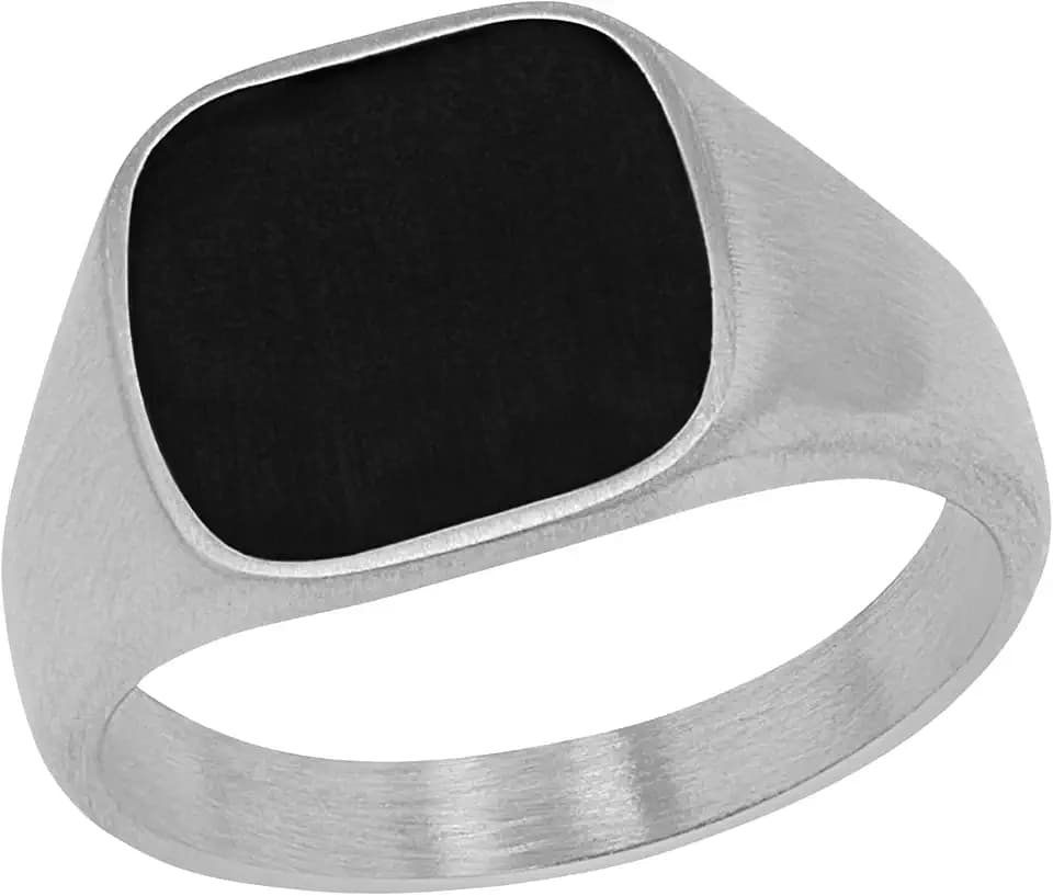 s.Oliver Ring Edelstahl Epoxy Herren Ringe, Schwarz, Kommt in Schmuck Geschenk Box