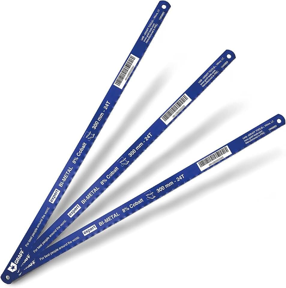 Graff Metallsägeblatt 300 mm 24 TPI Bimetall 8 % Cobalt Sägeblatt – 3 Klingen