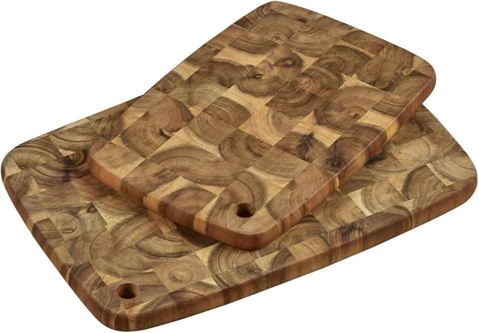 KESPER | Schneidebretter 2er Set, Material: Akazienholz, Maße: 40 x 28 x 2 cm, 32 x 22 x 2 cm, Farbe: Braun | 28155
