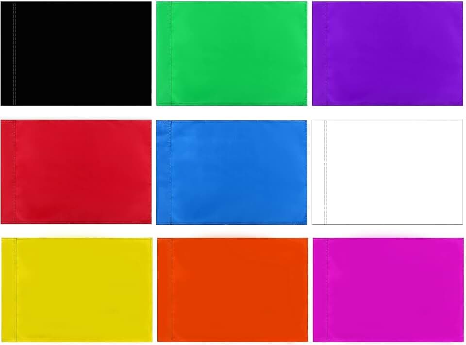 9 Pack Pure Solid Color Set Garden Flag - DIY Double-Sided