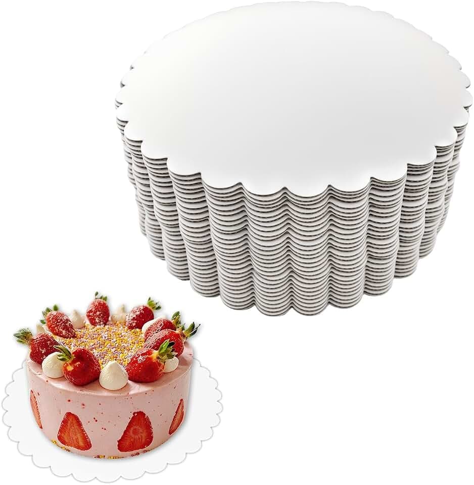 30 Pcs Cake Boards 8 Inch Round, White Cardboard Cake Rounds, Greaseproof and Sturdy Disposable Cake Base for Tiered Cakes, Baking Supplies for Wedding Birthday Party Display