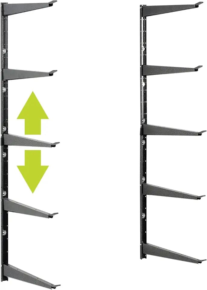 Delta Heavy Duty Lumber Storage Rack Cycle, Holds Up to 800 lbs - Easy to Install Wood Storage Rack with Fully Adjustable Arms - Steel Construction Storage Solution for Garage, Basement & Pantry