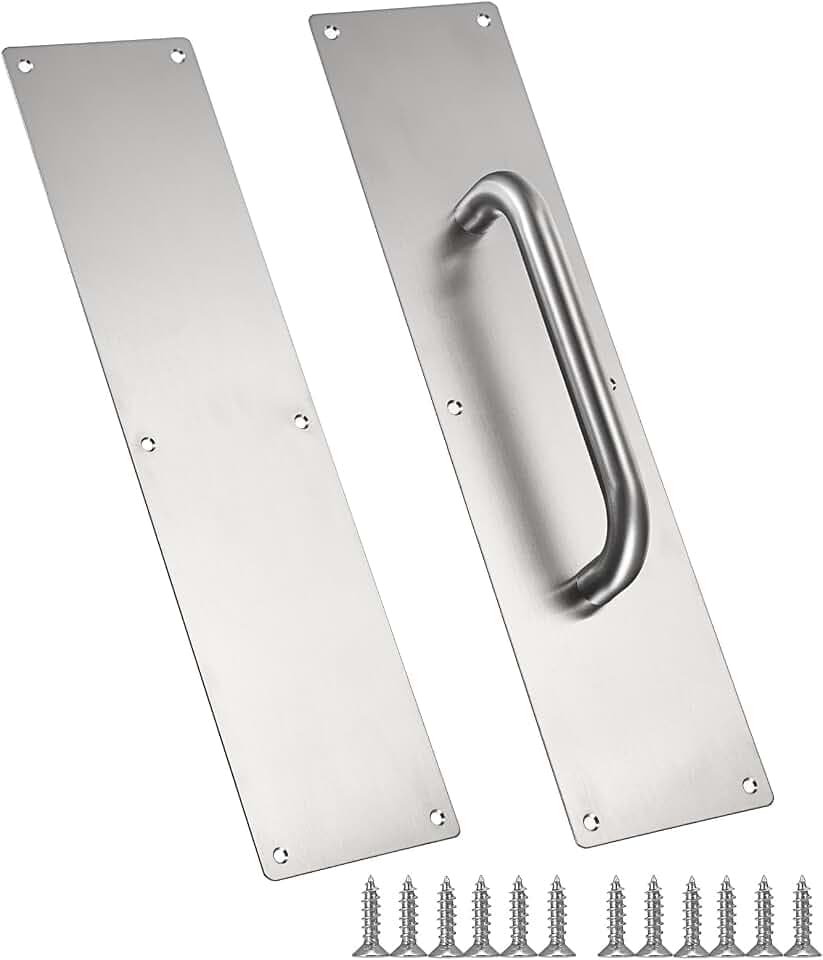 Sumnacon 1 Set 16" Stainess Steel Door Handle Pull Push Plate Handle,Silver
