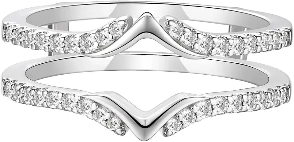 Moissanite Wedding Ring Guard Enhancers Engagement Rings for Women Sz 5-10