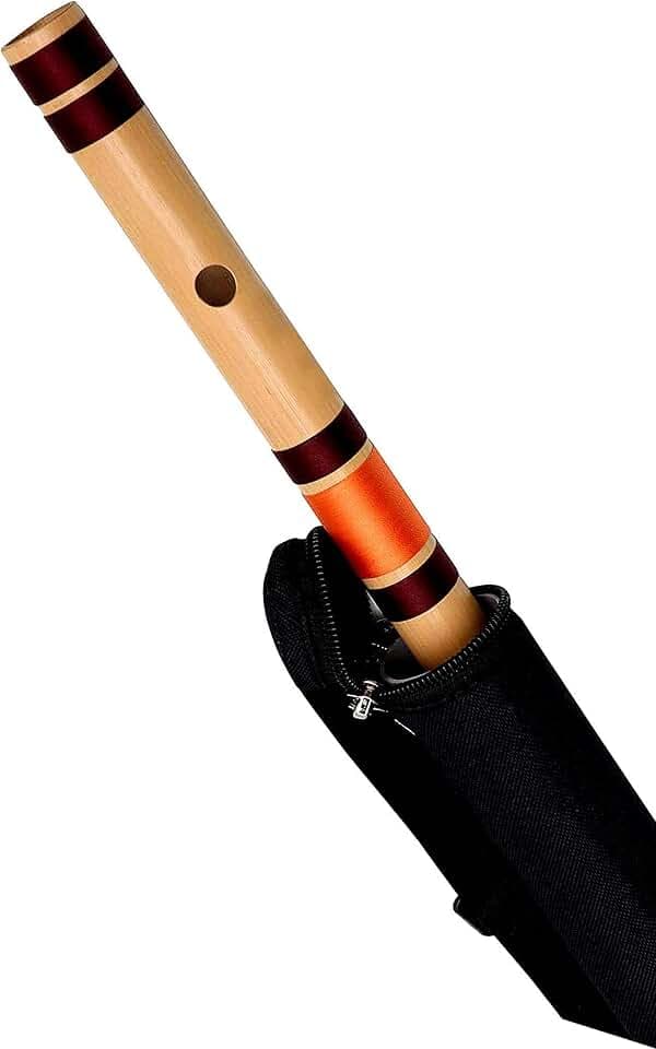 Bamboo Flutes Bansuri C Natural Right Handed Middle (19 inch) With Carry Bag