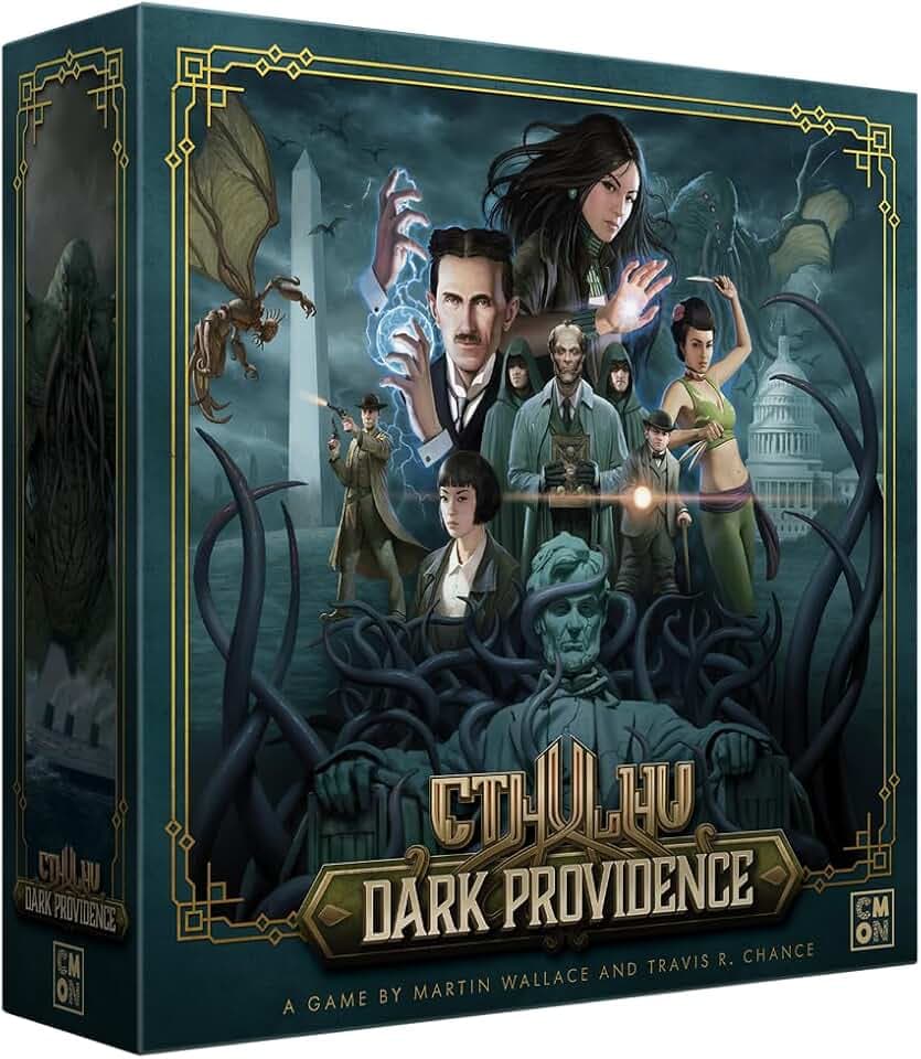 CMON Cthulhu: Dark Providence, Strategiespiel, versteckte Rollen und Einfluss auf die Mythen von Cthulhu, ab 13 Jahren, 1 bis 5 Spieler, 90-120 Minuten, Spanisch