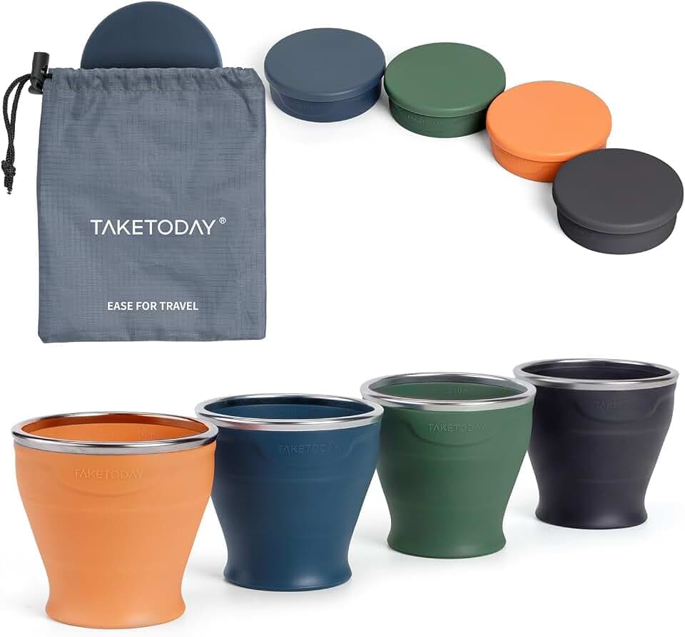 TakeToday Collapsible Cup 8 oz 4-Pack for Travel