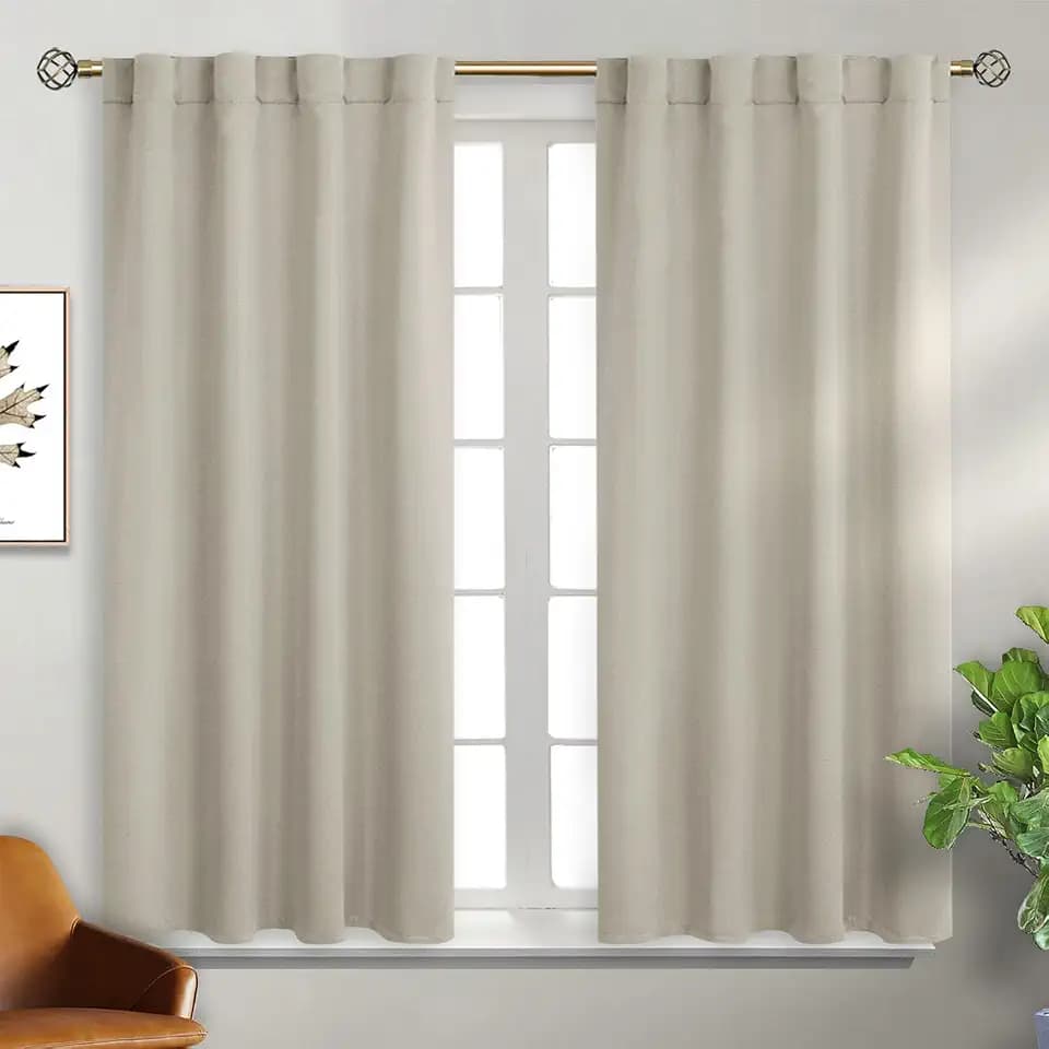 BGment Blackout Curtains for Bedroom, 38 x 45 Inch, Natural Camel