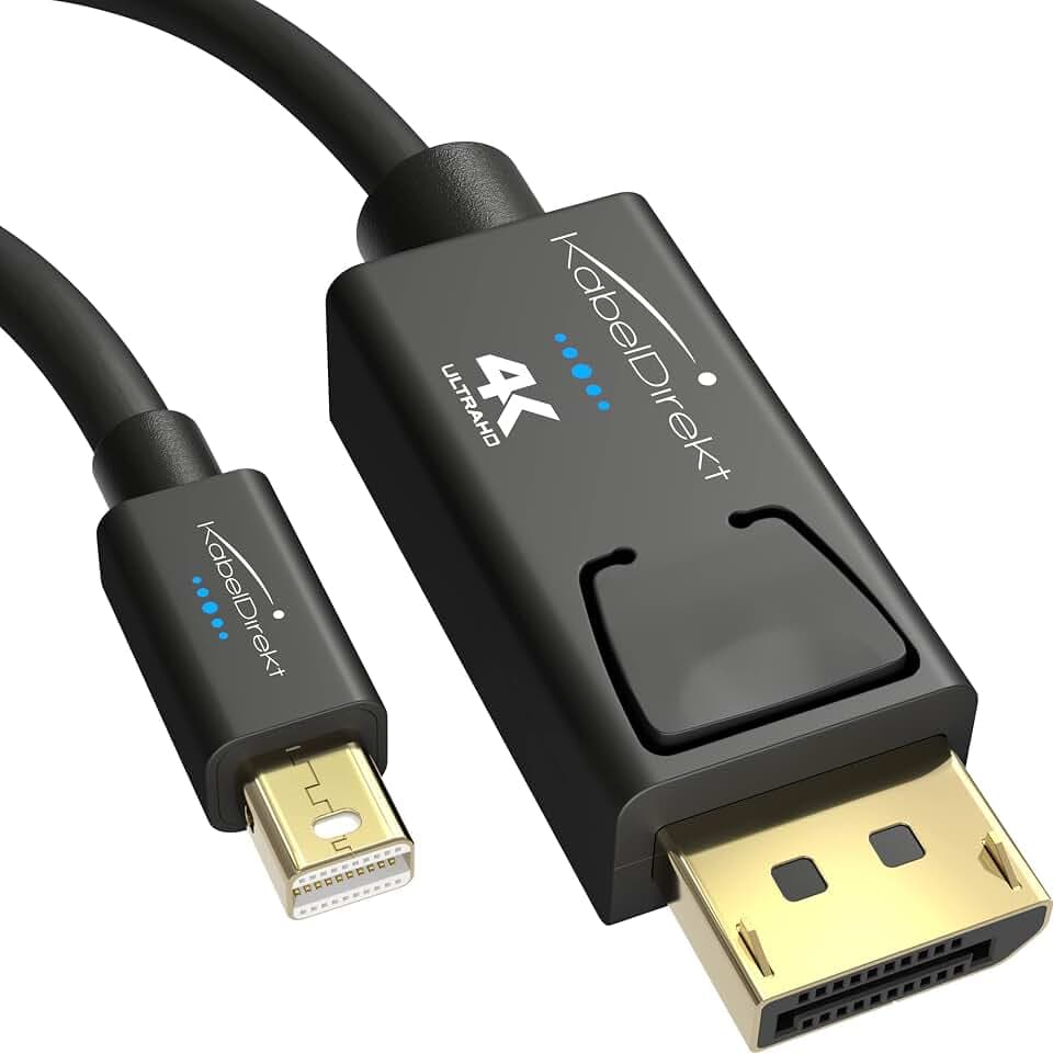 KabelDirekt – Mini-DP-auf-DisplayPort-Kabel – 2x3m – 4K, A.I.S.