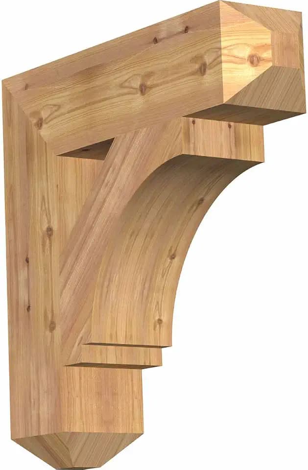 Ekena Millwork BKT06X24X24IMP04SWR Imperial Craftsman Smooth Bracket, 5.5" Width x 24" Depth x 24" Height, Western Red Cedar