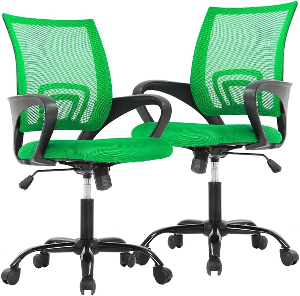 BestOffice | Ergonomic Office Chair | Green | Pack of 2 | Mesh Desk Chair