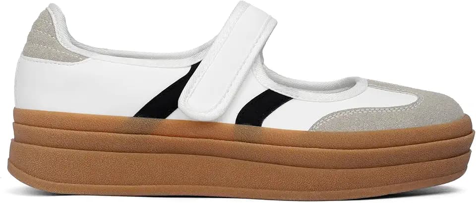 Mary Jane Sneakers for Women Retro Platform Sneakers Slip on Walking Flats