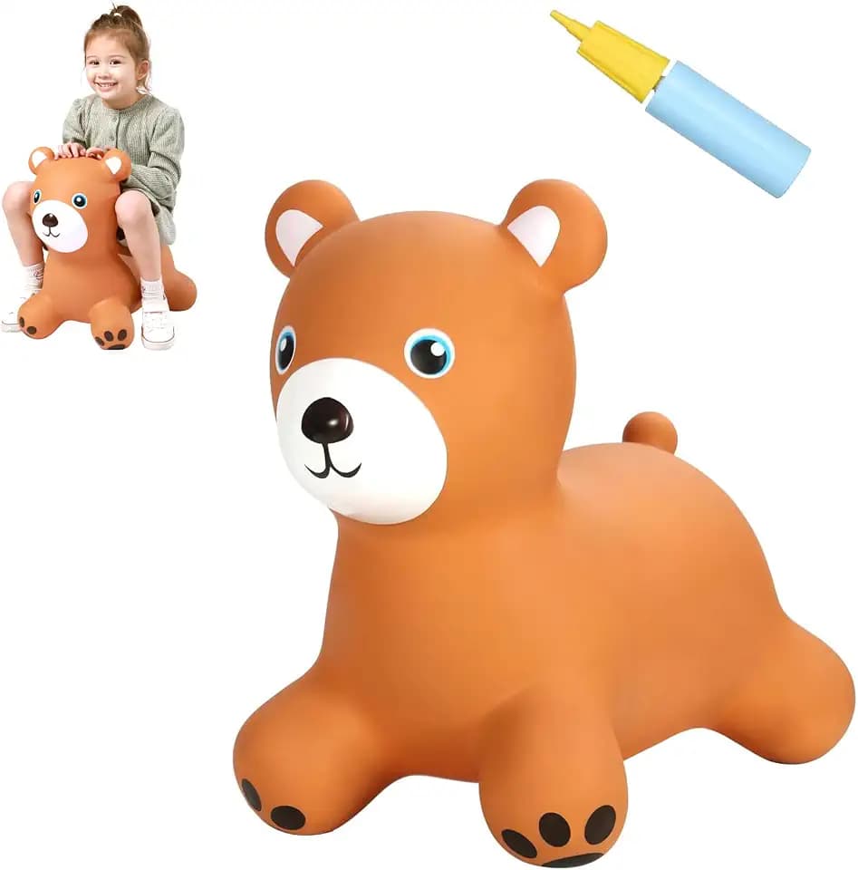 INPANY Bouncy Bear Hopper for 2-5 Kids, Gifts Toy for Kid, Pump Included