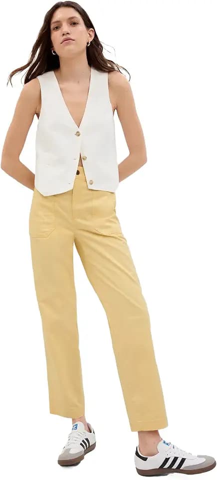 GAP Damen High Rise Girlfriend Utility, Khaki Hose