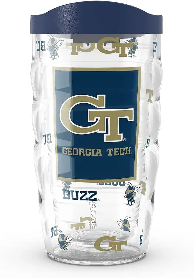 Tervis Georgia Tech Yellow Jackets - Overtime Made in USA Double Walled Insulated Tumbler Travel Cup Keeps Drinks Cold & Hot, 10oz, Classic