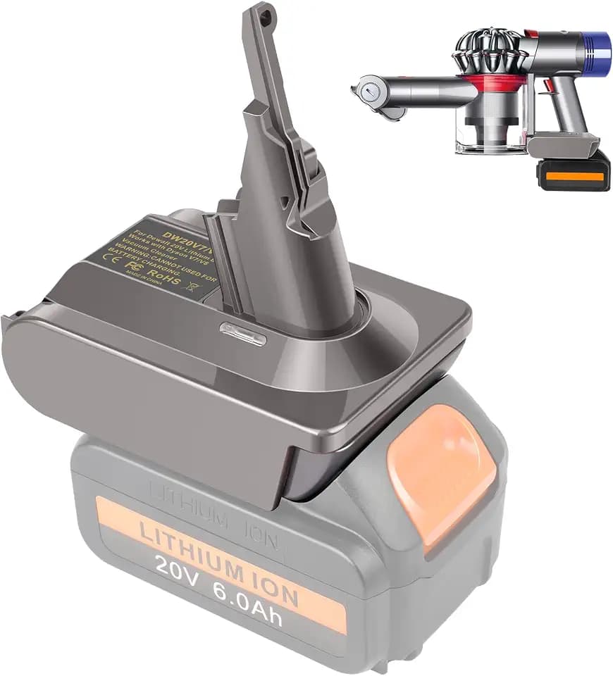 LabTEC Akku-Adapter für Dyson V7&V8, Umrüstung von Dewalt 20V Akku auf Dyson 21.6V V7&V8 Series Akku, Ersatz für Dyson V7 V8 Absolute Fluffy Animal Trigger Motorhead Pro