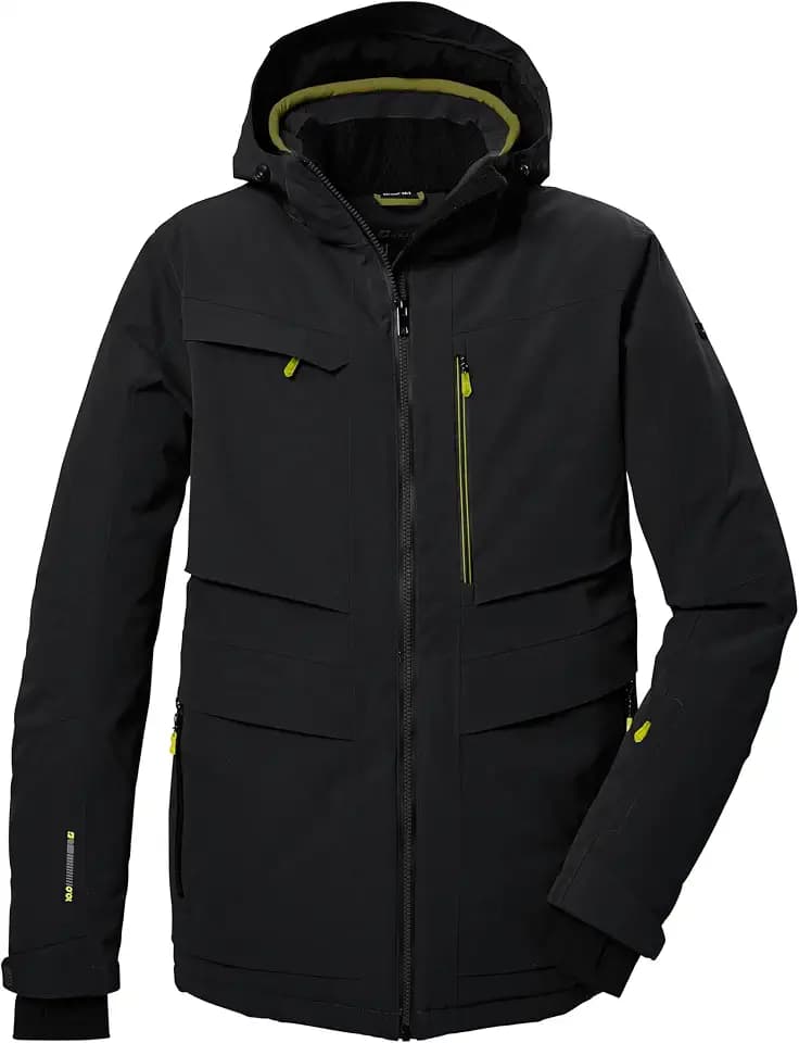 Killtec Herren Skijacke/Funktionsjacke mit abzippbarer Kapuze und Schneefang KSW 43 MN SKI JCKT, schwarz, XL, 41976-000