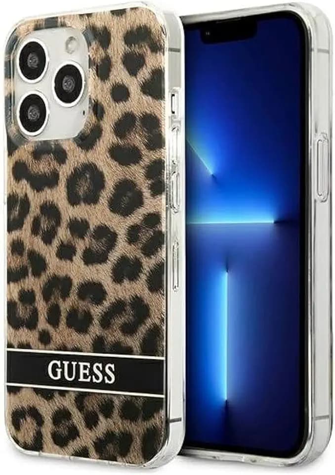 Guess GUHCP13LHSLEOW Hülle für iPhone 13 Pro / 13 6,1" braun/Brown hardcase Leopard
