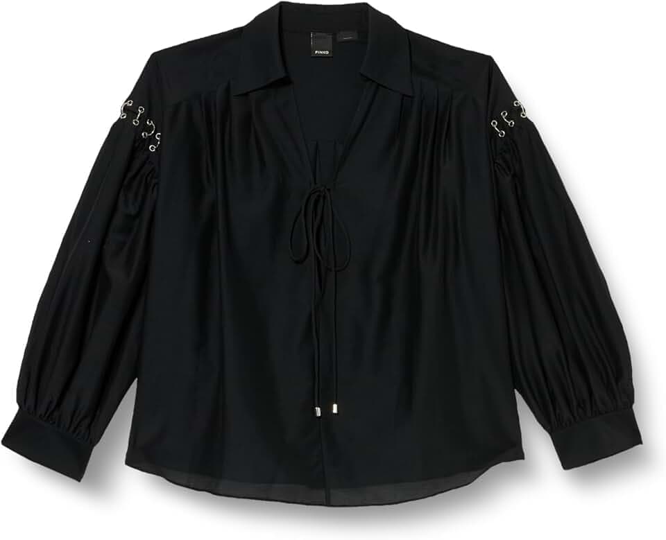 Pinko Elf Bluse Voile Seide Baumwolle mit Piercing Bluse Damen