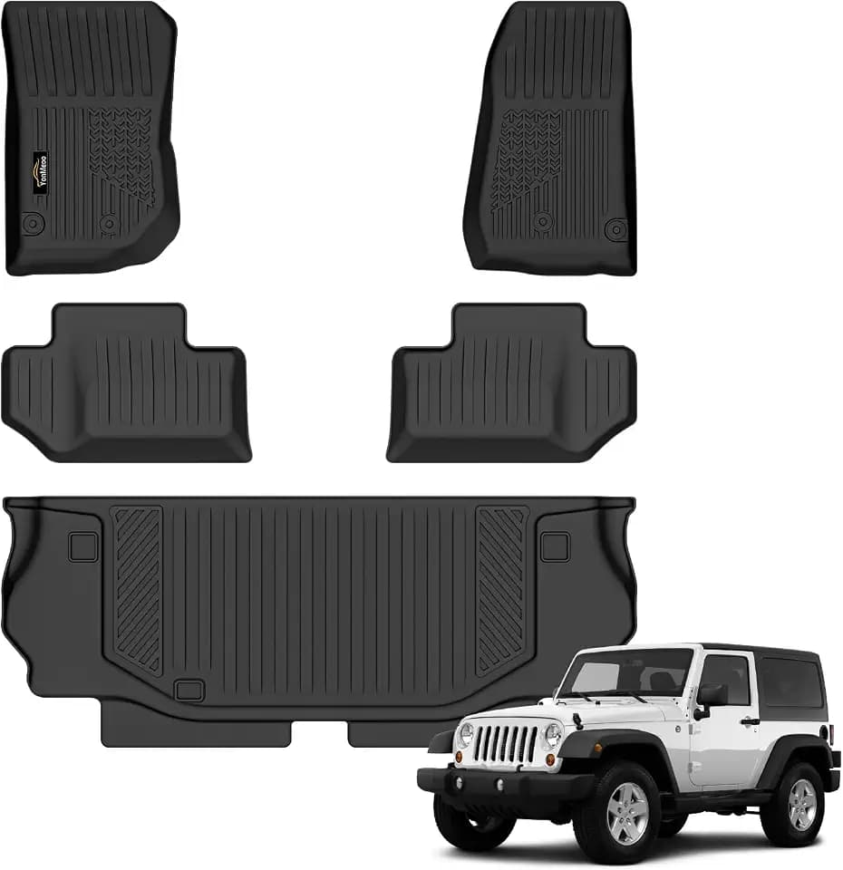 Floor Mats & Cargo Liner Custom for Jeep Wrangler JK 2-Door 2007-2013
