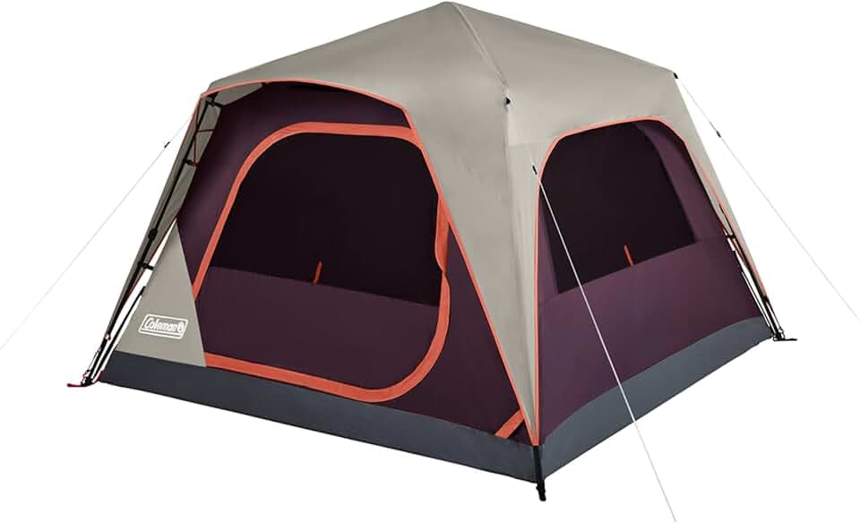 Coleman Skylodge Instant Tent with Rainfly, Family Tent Sets Up in a Minute, Includes Pre-Attached Poles & Carry Bag, Made of PFAS-Free Materials