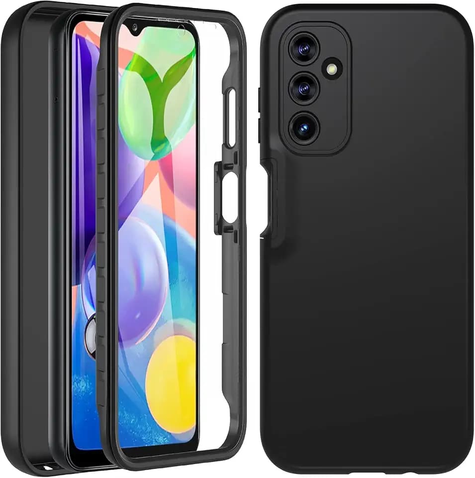 Hensinple for Samsung A14 5G Case, 360 Full Body Shockproof Samsung A14 Case with Built-in Screen Protector Anti-Scratch Protective Cover for Samsung Galaxy A14 5G Black