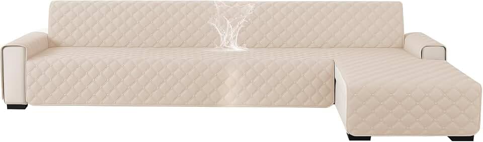 Ystyle Couch Überzug L Form 4 Sitzer, Beige