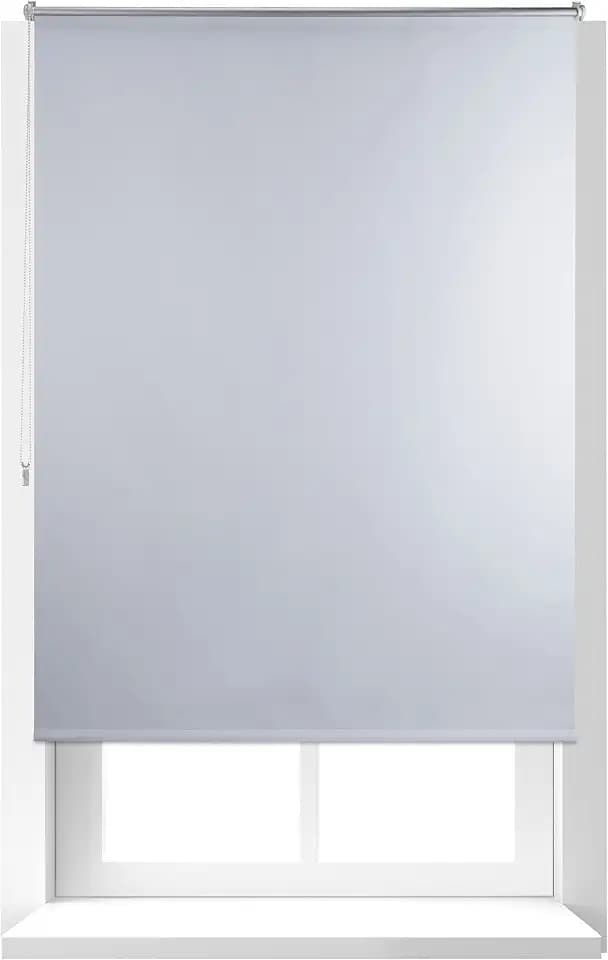 Relaxdays Thermo Verdunklungsrollo, Hitzeschutz, Fenster Seitenzugrollo, Klemmfix ohne bohren 120x160, Stoff 116cm, weiß
