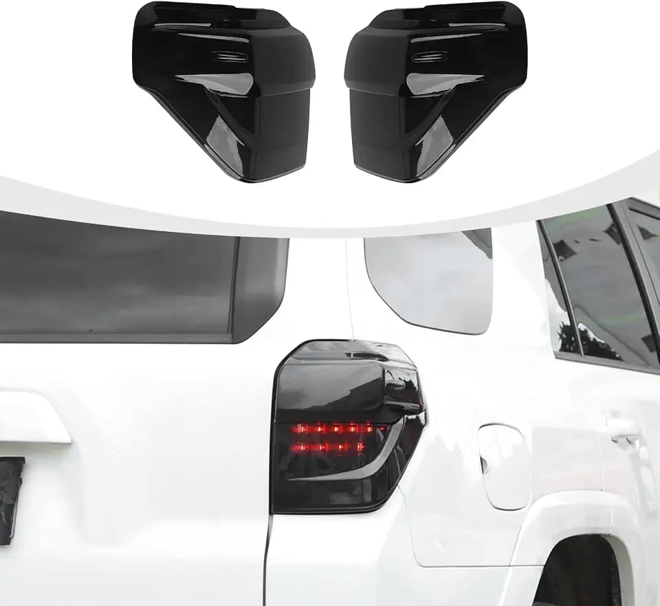RAZPOY Smoked Tail Light Covers, Rear Taillight Lamp Guards Trim Compatible with Toyota 4Runner 2014-2023 Exterior Accessories, ABS Smoke Black