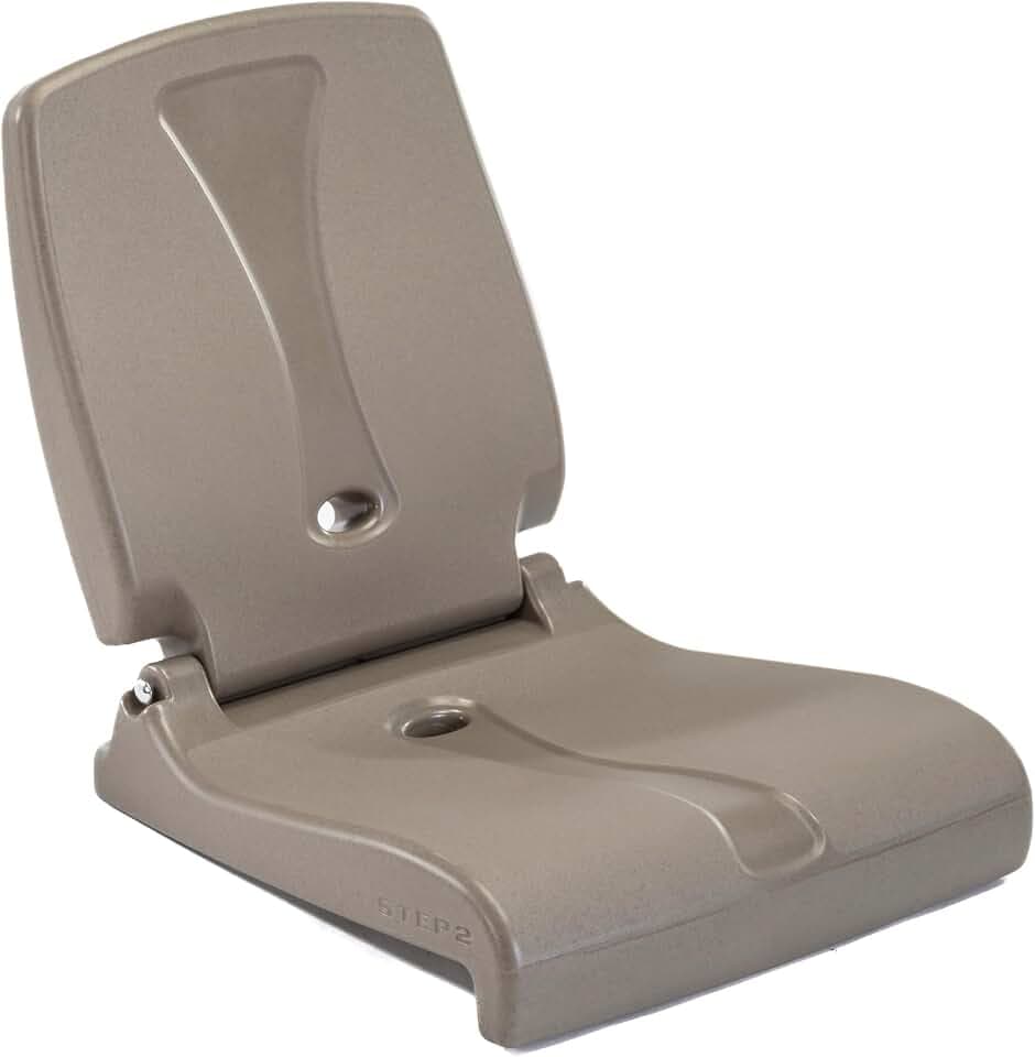 Step2 Folding Flip Seat, Lightweight Portable Outdoor Chair for Poolside, Camping, Beach, Boats, Tailgates, Durable Ground Chair with Back Support for Adults, Brown