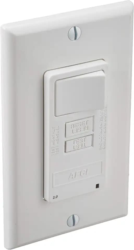 Leviton AFCI/Switch Combo, LED Indicator Light, 15 Amp, AFSW1-W, Whte