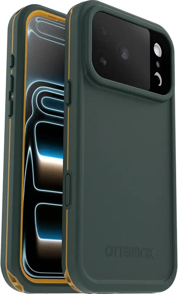 OtterBox Frē Series MagSafe Case for iPhone 17 Pro Max, Waterproof (IP68), Shockproof, Dirtproof, Protective Case with Built in Screen Protector, x5 Tested to Military Standard, Green
