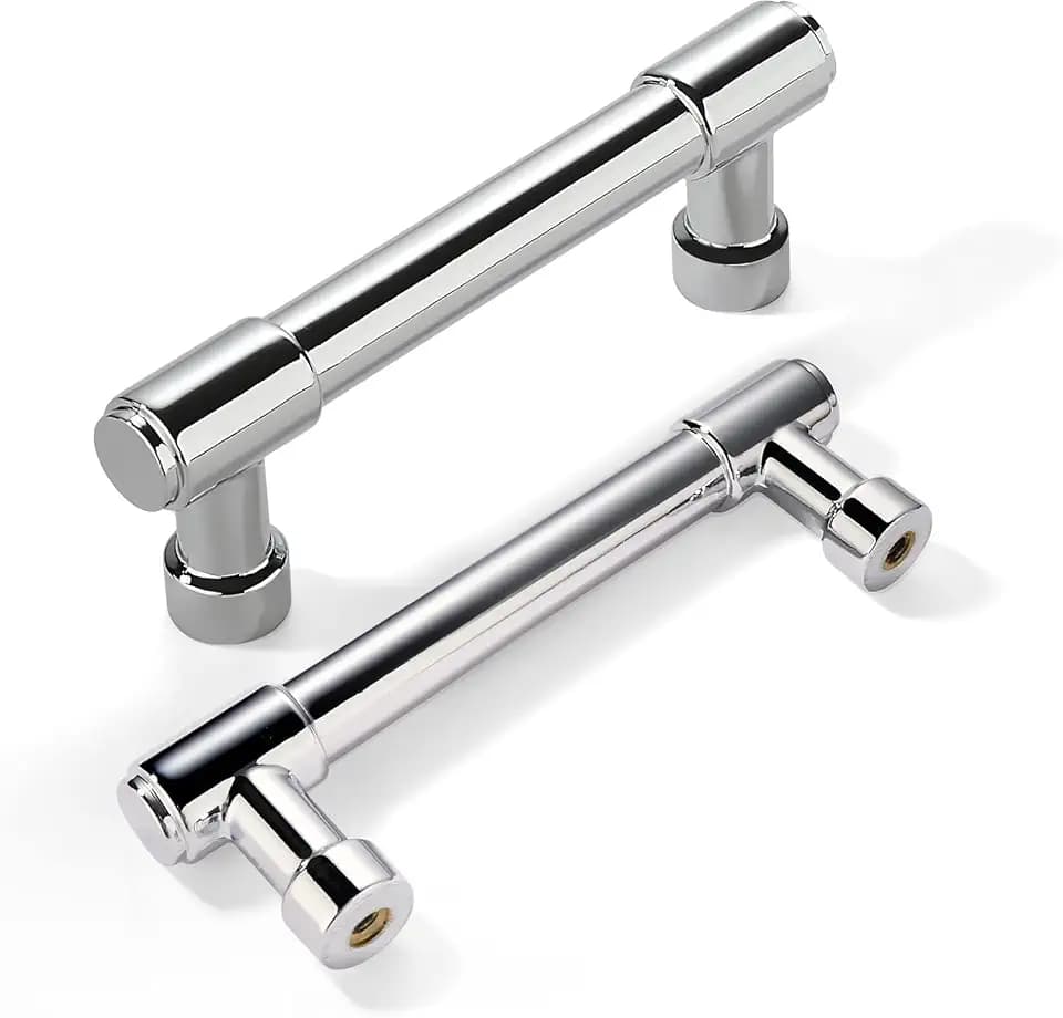 khtumeware Polished Chrome Cabinet Pulls - Center to Center 3-3/4" (96MM) - Pack of 10 - Kitchen Handles for Cabinets Cupboard Handles Drawer Pulls.