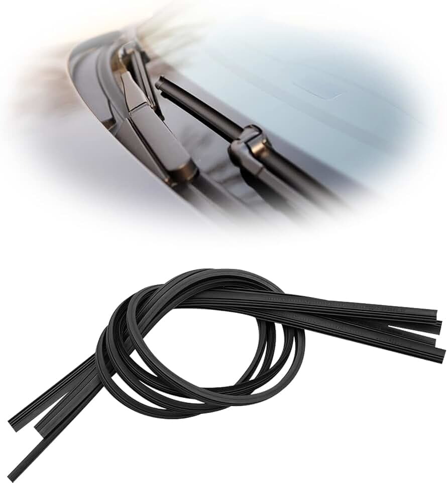 4 Pack Windshield Wiper Blades Refills, DIY Adjustable Windscreen Wiper Rubber Strips, Frameless Window Boneless Insert Silicone Strips, Universal for Car, Truck, SUV (25.59Inch)