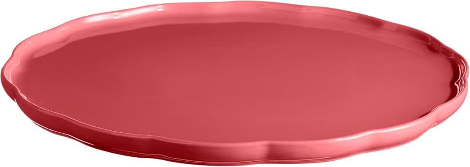 Emile Henry Made in France Keramik-Servierplatte, rund, Madeleine-Kollektion, 31 x 2 cm, Rose Candy
