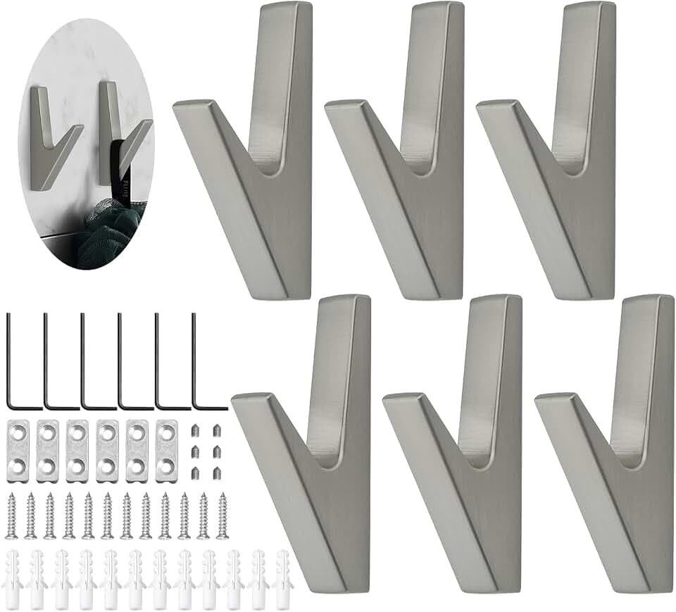 JINTANG kleiderhaken wand,6 pcs garderobenhaken silber-Chrom matt