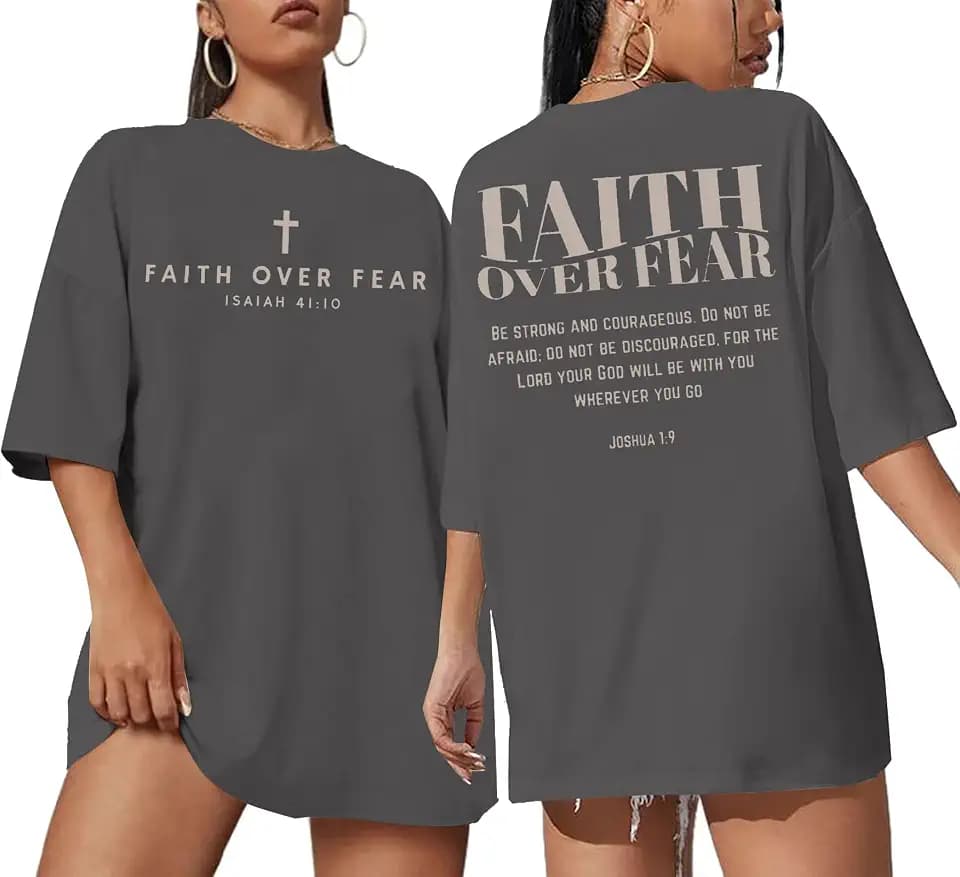 Christian Shirts for Women Oversized Jesus Shirt Religious Faith Tshirts Inspirational Graphic Tees Short Sleeve Top