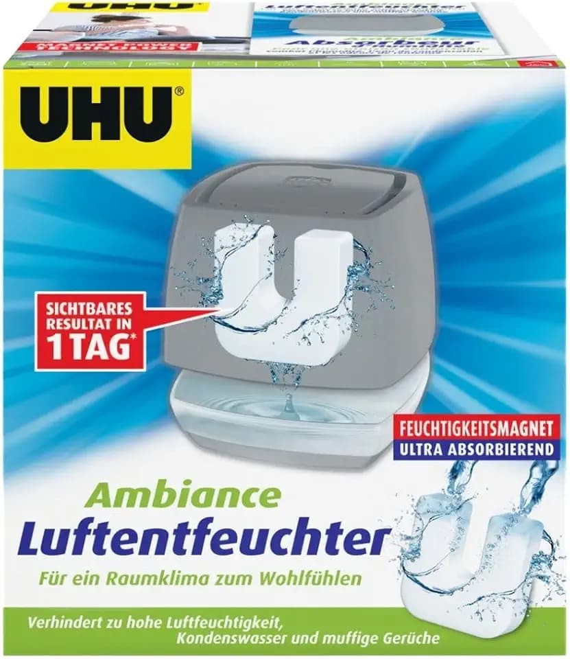 UHU Luftentfeuchter Ambiance anthrazit + Nachfüll-Tab 450g