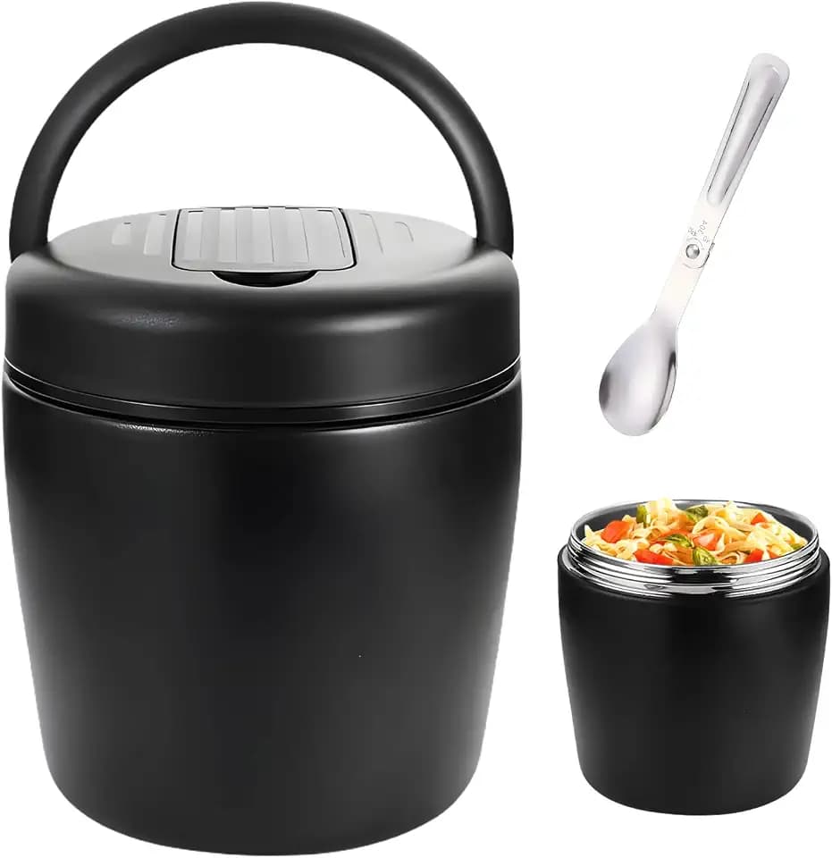 Thermobehälter Für Essen 1500ml Edelstahl Warmhaltebehälter, Thermo Lunchbox Thermoschüssel Mit Deckel＆Löffel, Warmhaltebehälter Essen Wärmebehälter Auslaufsicher Essensbehälter Für Suppen Porridge