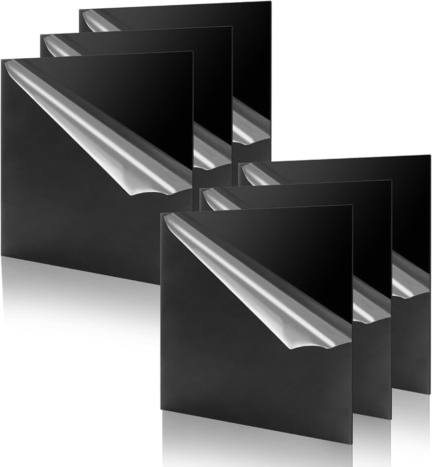 6 Stück Schwarz Acrylglas Platte 300x300x3mm Acrylplatten, Platten Acrylglasplatten Acrylscheiben mit Schutzfolie, Acryl Kunststoffplatte für Schilder, DIY, Display, Malerei
