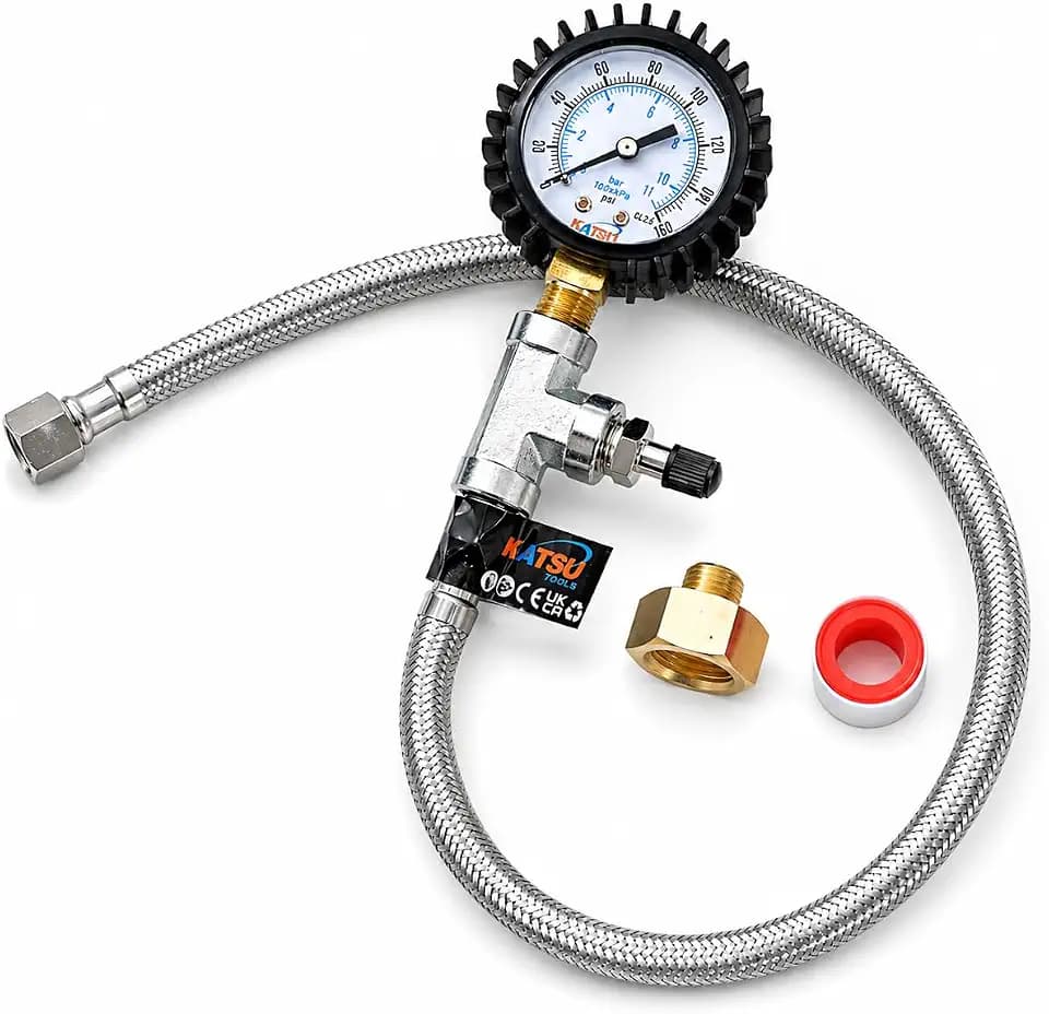 KATSU Tools Netz-Wasserdruckprüfer und Rohrleckdetektor, 0-11 Bar